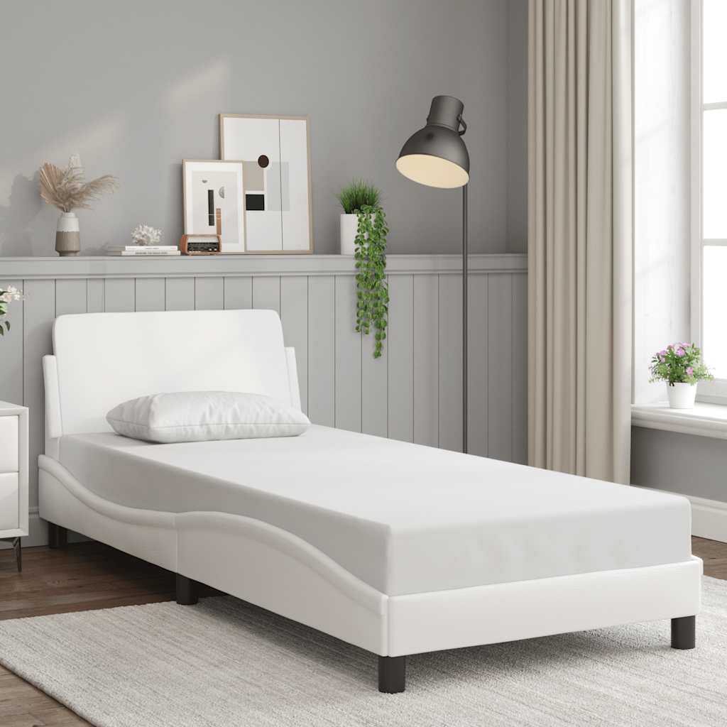 Okvir za krevet Dover bijeli 90x190 cm od umjetne kože