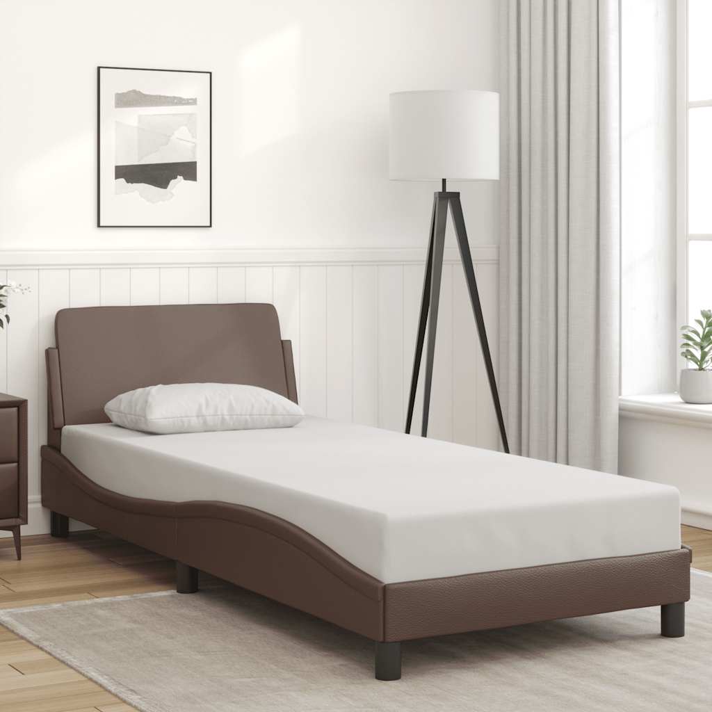 Okvir za krevet Dover smeđi 90x190 cm od umjetne kože