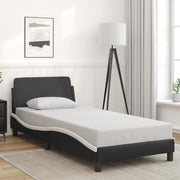 Okvir za krevet Dover crno-bijeli 90x190 cm umjetna koža