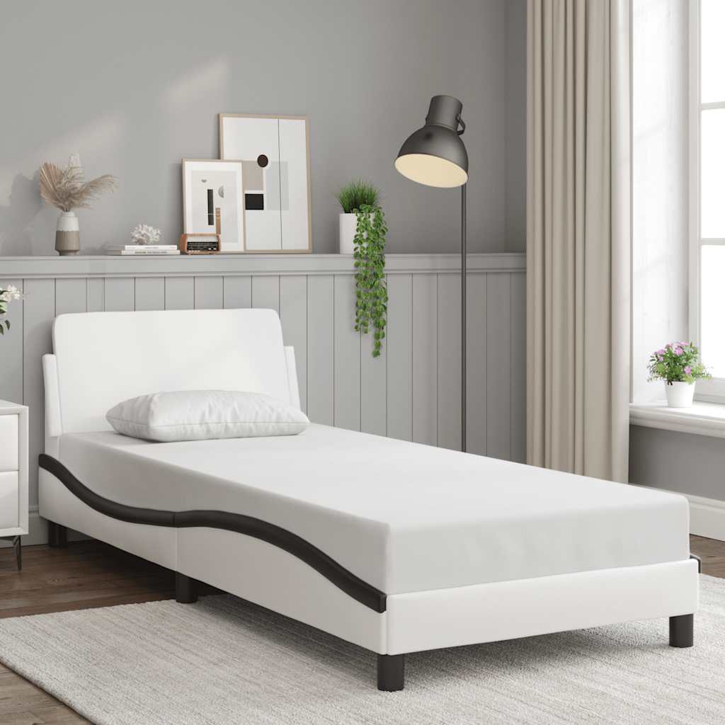 Okvir za krevet Dover bijelo-crni 90x190 cm umjetna koža