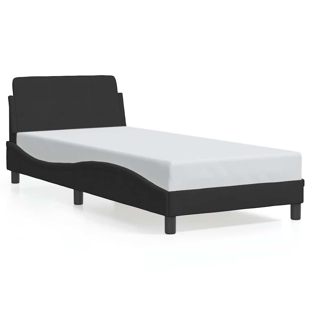 Okvir kreveta s uzglavljem Dover crni 90x200cm baršunasti