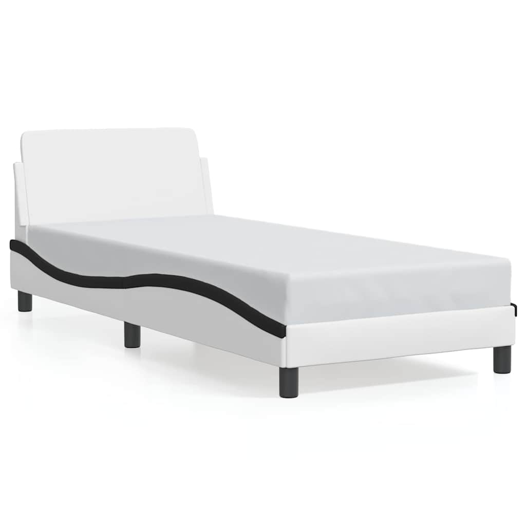 Okvir za krevet Dover bijelo-crni 90 x 200 cm umjetna koža