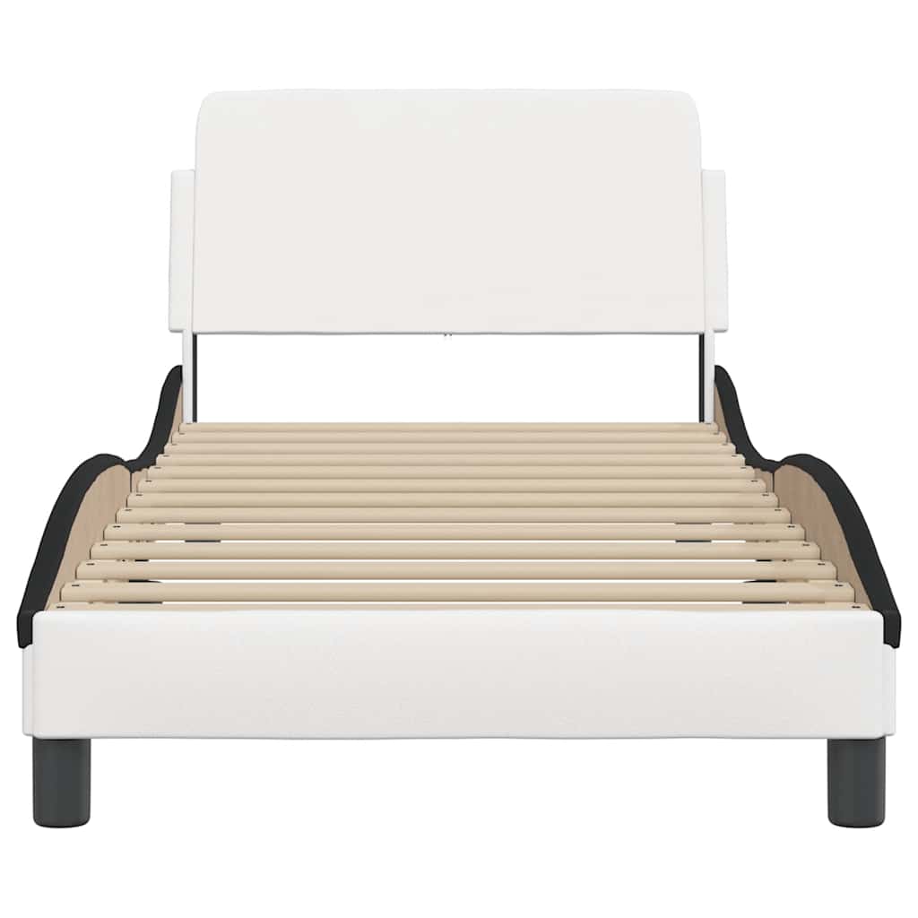 Okvir za krevet Dover bijelo-crni 90 x 200 cm umjetna koža