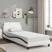 Okvir za krevet Dover bijelo-crni 90 x 200 cm umjetna koža