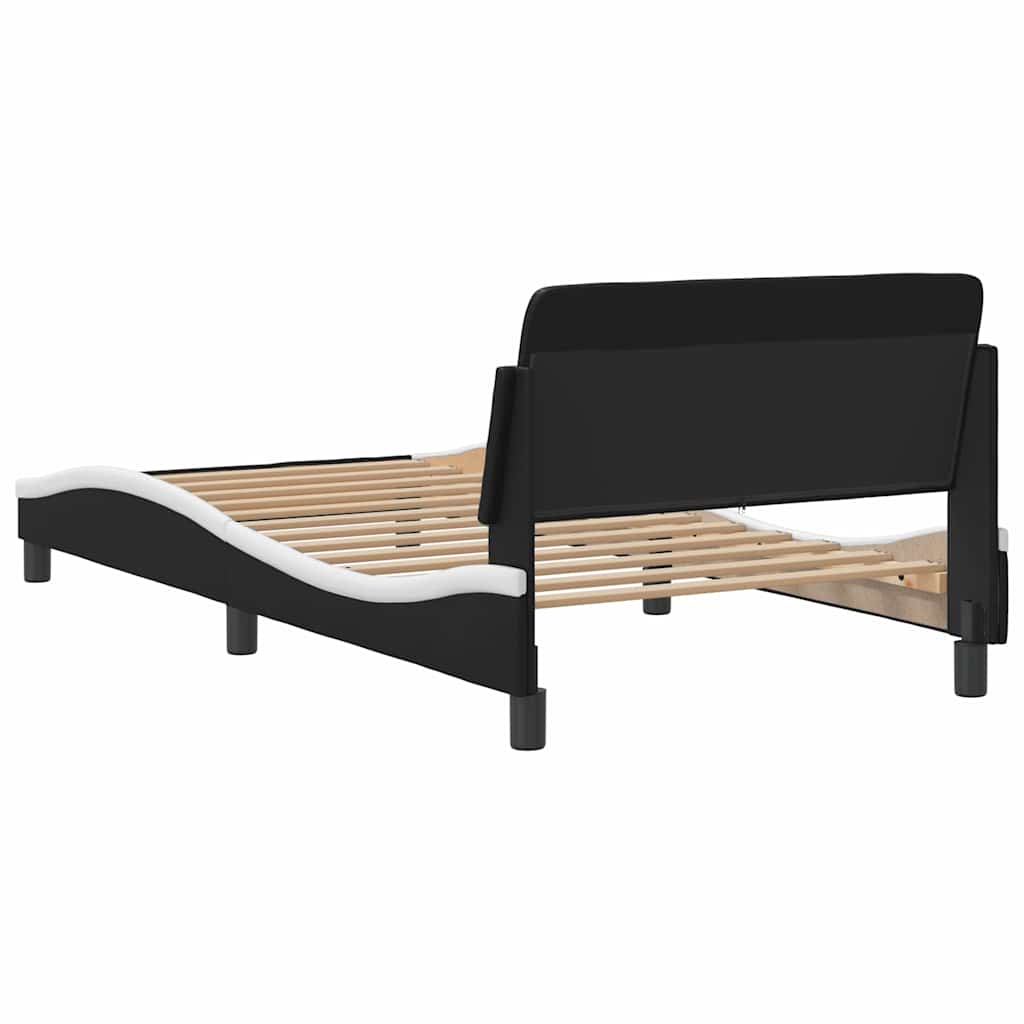 Okvir za krevet Dover crno-bijeli 100x200cm umjetna koža