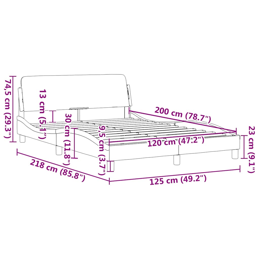 Okvir za krevet Dover boja cappuccina 120x200 cm umjetna koža