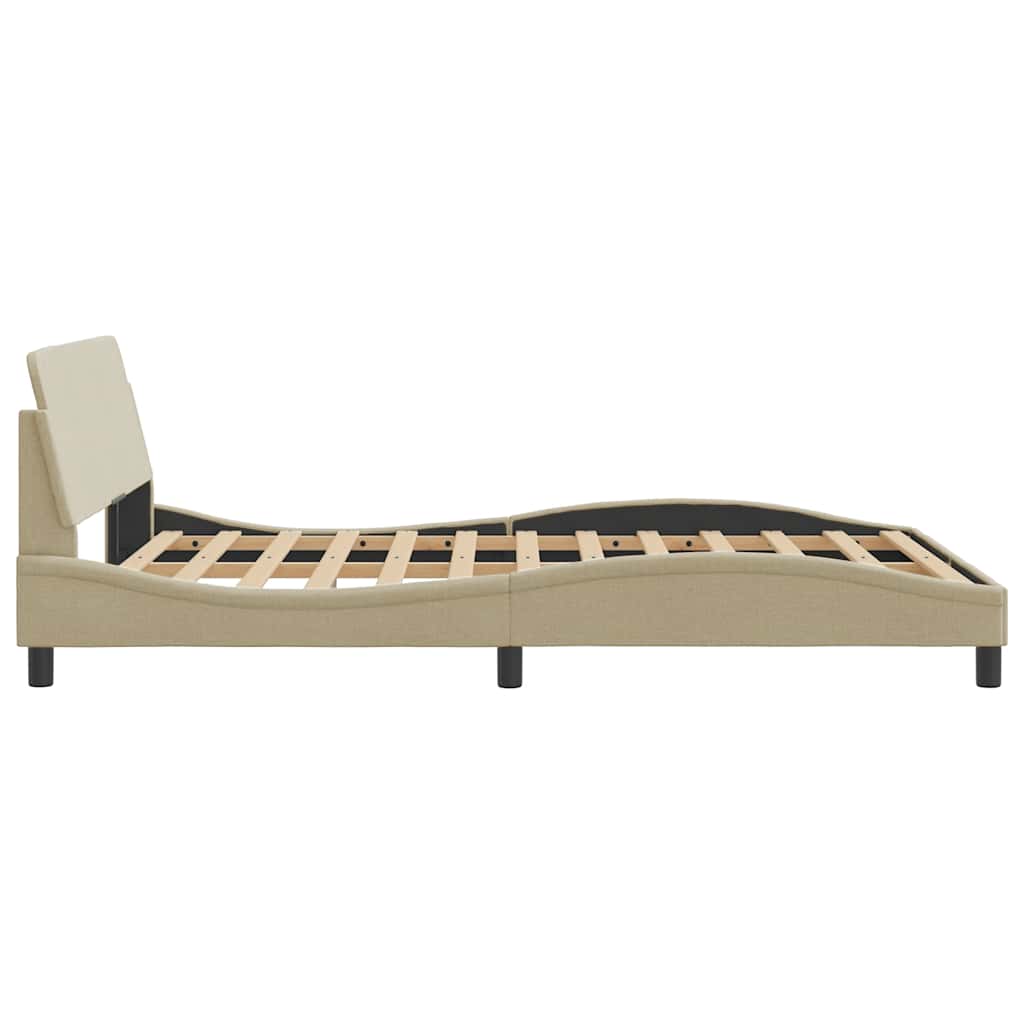 Okvir za krevet Dover krem 140 x 190 cm od tkanine