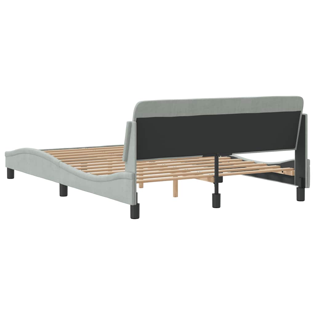 Okvir za krevet Dover svjetlosivi 140x200 cm baršunasti