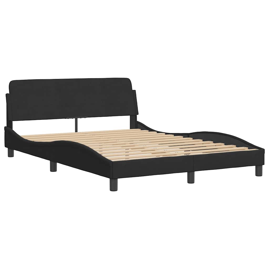 Okvir za krevet Dover crni 140x200 cm baršunasti