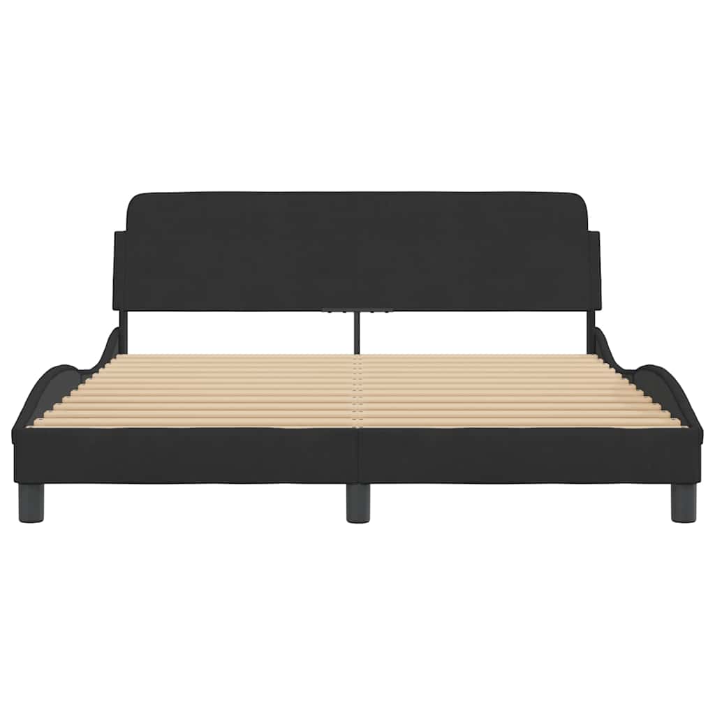 Okvir za krevet Dover crni 160x200 cm baršunasti