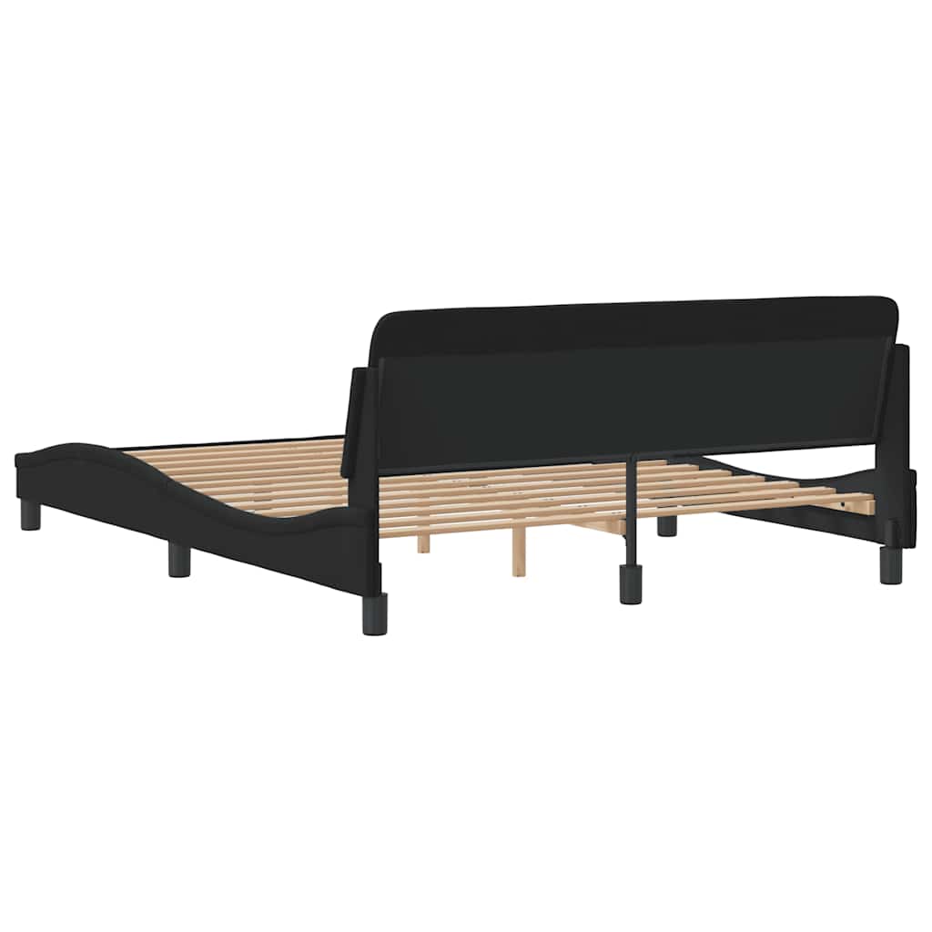 Okvir za krevet Dover crni 160x200 cm baršunasti
