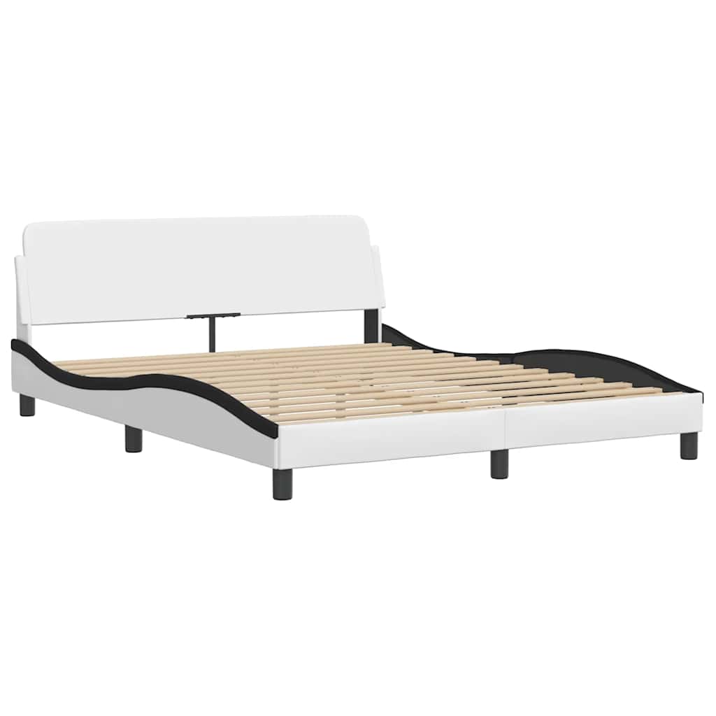 Okvir za krevet Dover bijelo-crni 160x200 cm umjetna koža