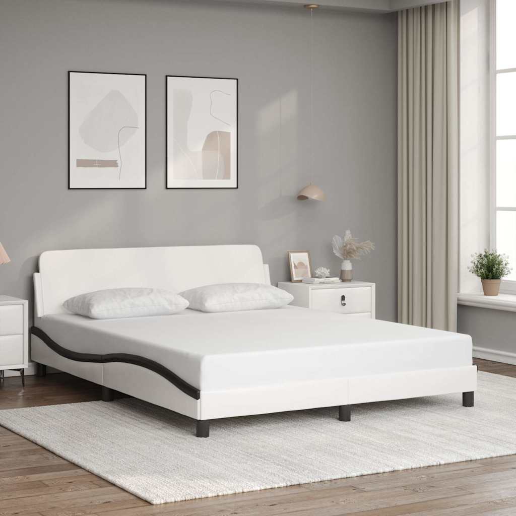 Okvir za krevet Dover bijelo-crni 160x200 cm umjetna koža