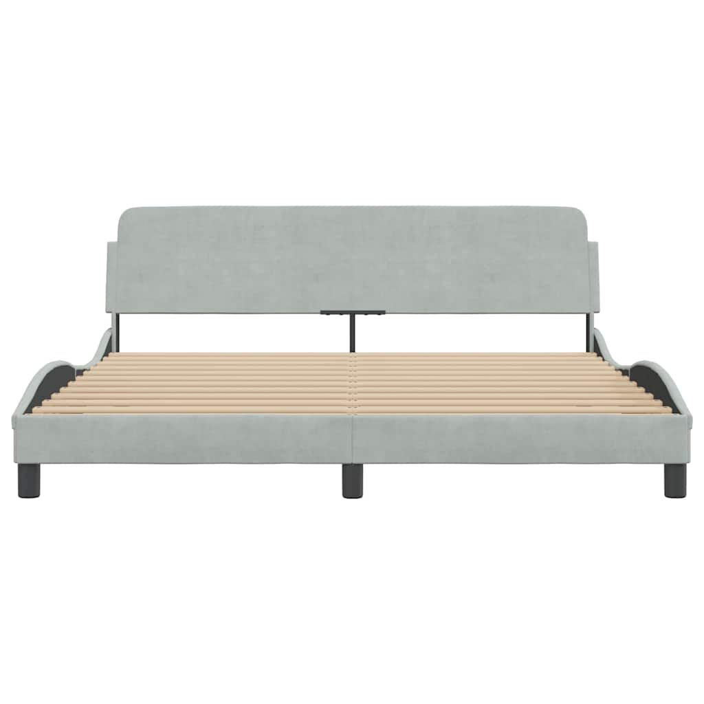 Okvir za krevet Dover svjetlosivi 180x200 cm baršunasti