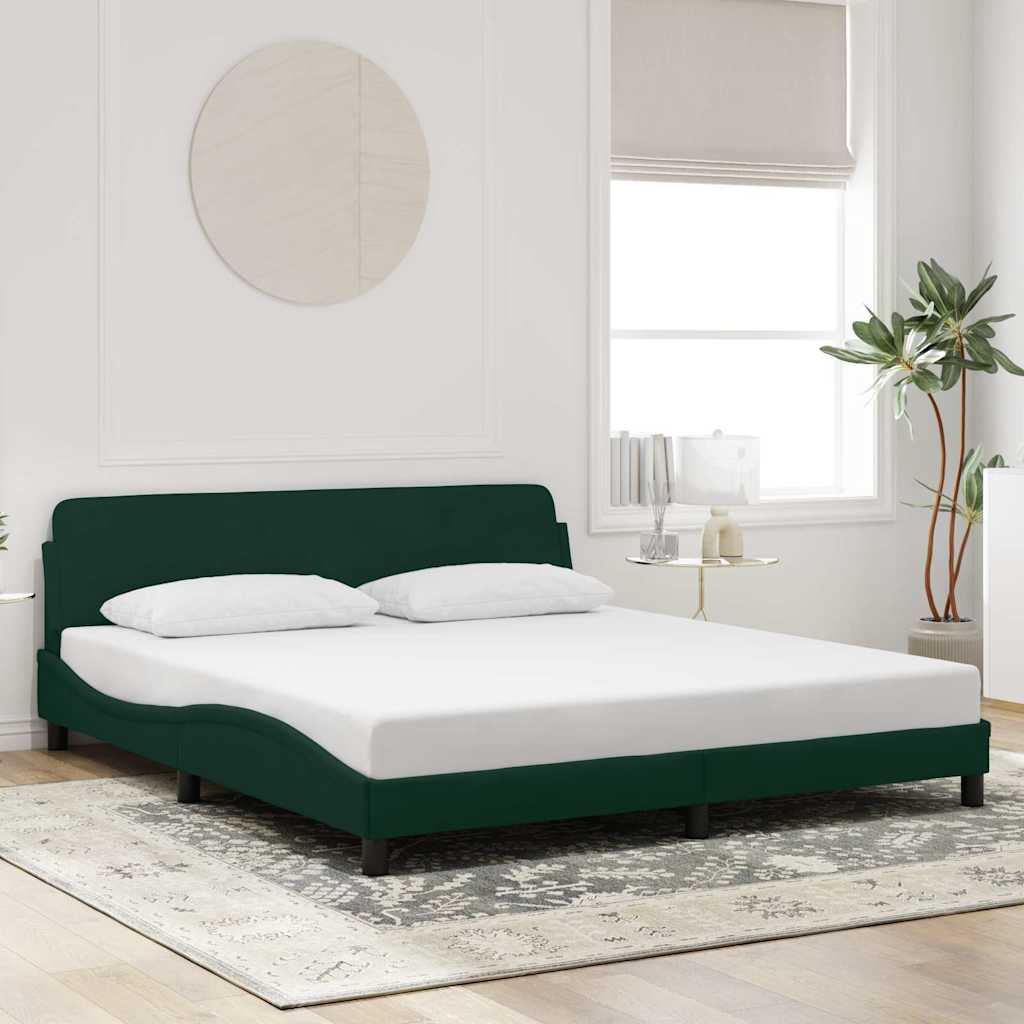 Okvir za krevet Dover tamnozeleni 180x200 cm baršunasti