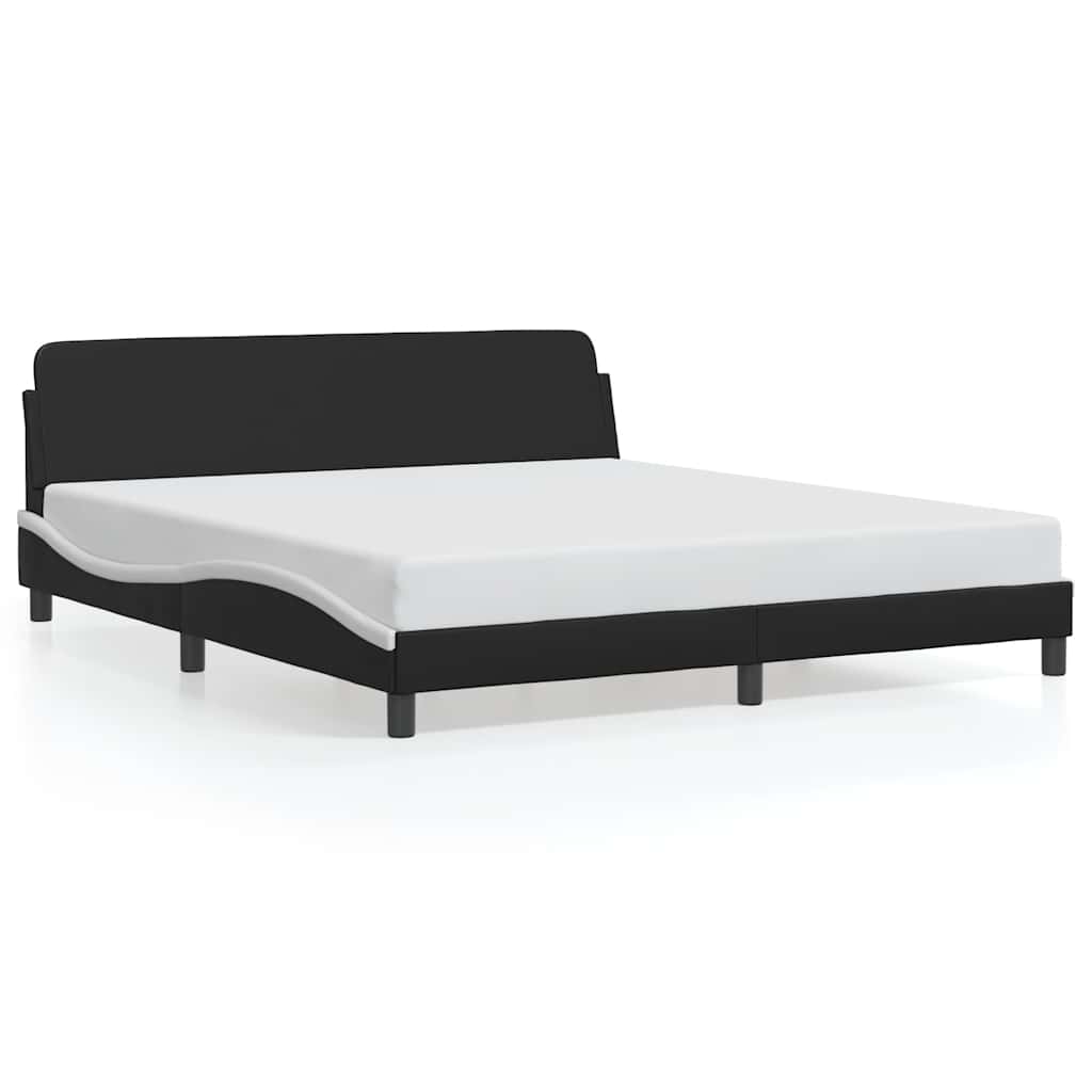 Okvir za krevet Dover crno-bijeli 180x200cm umjetna koža