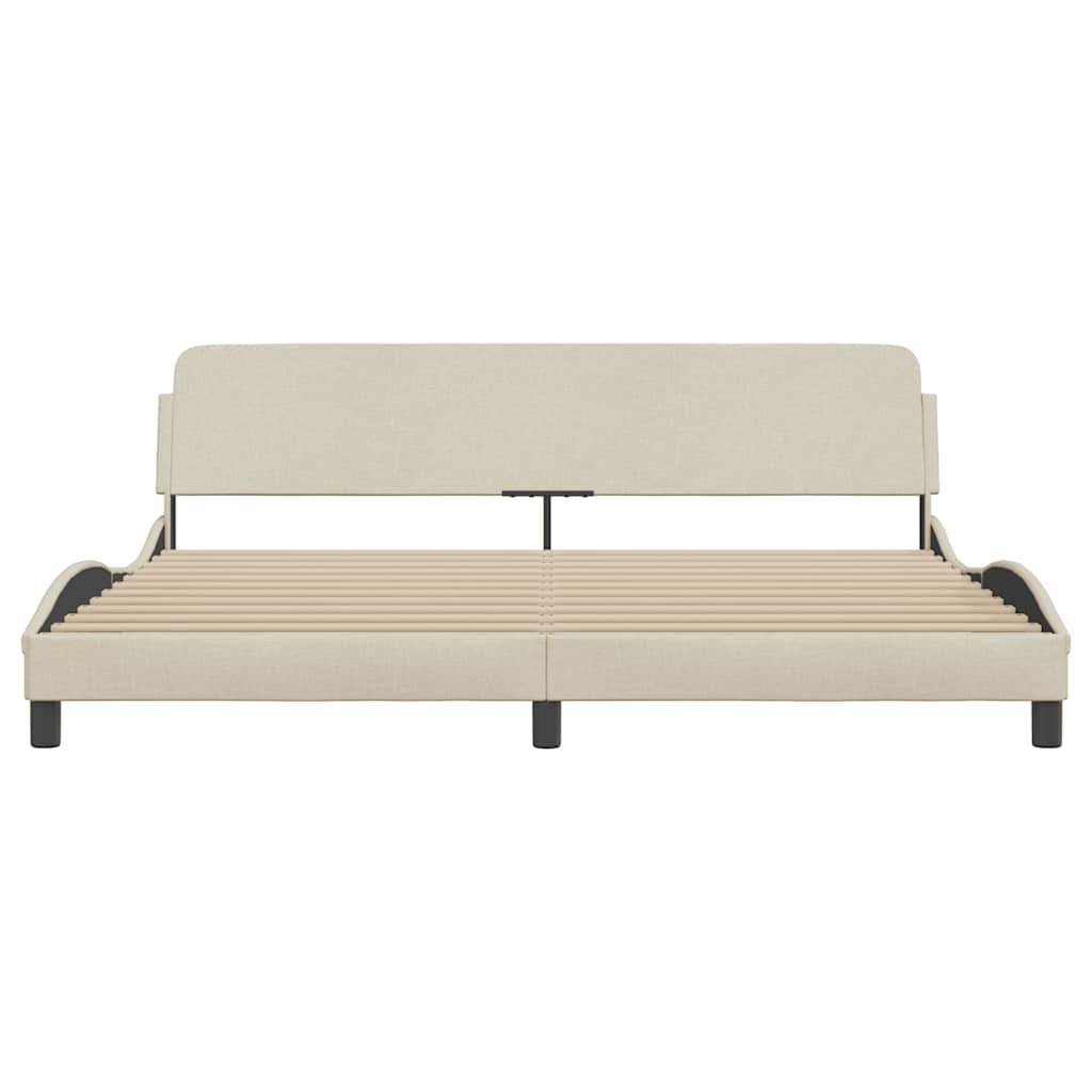 Okvir za krevet Dover krem 200x200 cm od tkanine