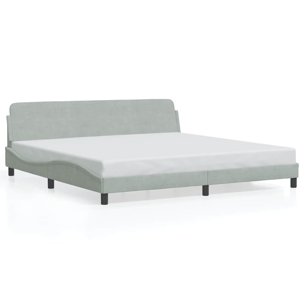 Okvir za krevet Dover svjetlosivi 200 x 200 cm baršunasti