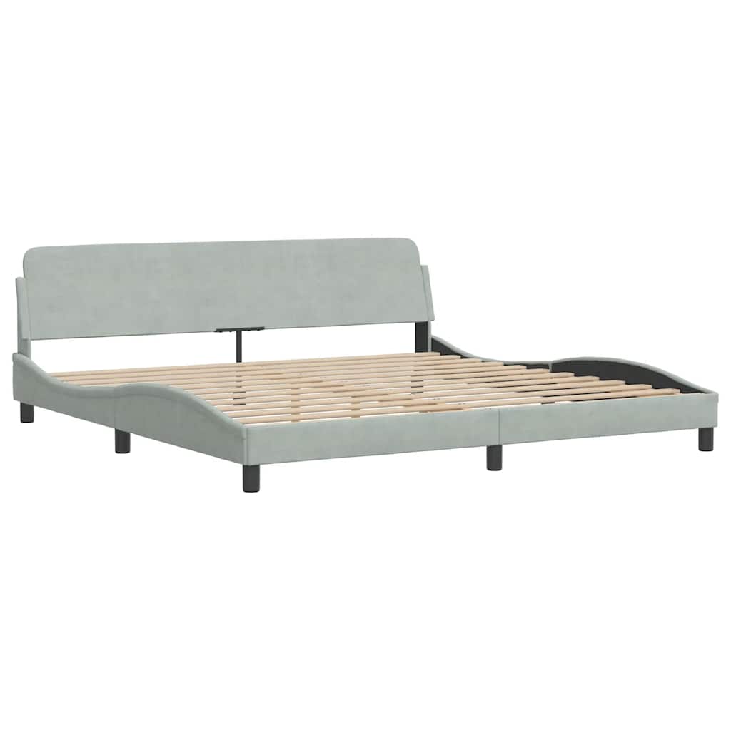 Okvir za krevet Dover svjetlosivi 200 x 200 cm baršunasti