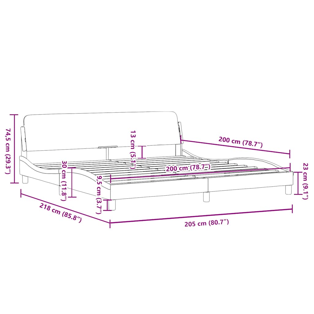 Okvir za krevet Dover svjetlosivi 200 x 200 cm baršunasti