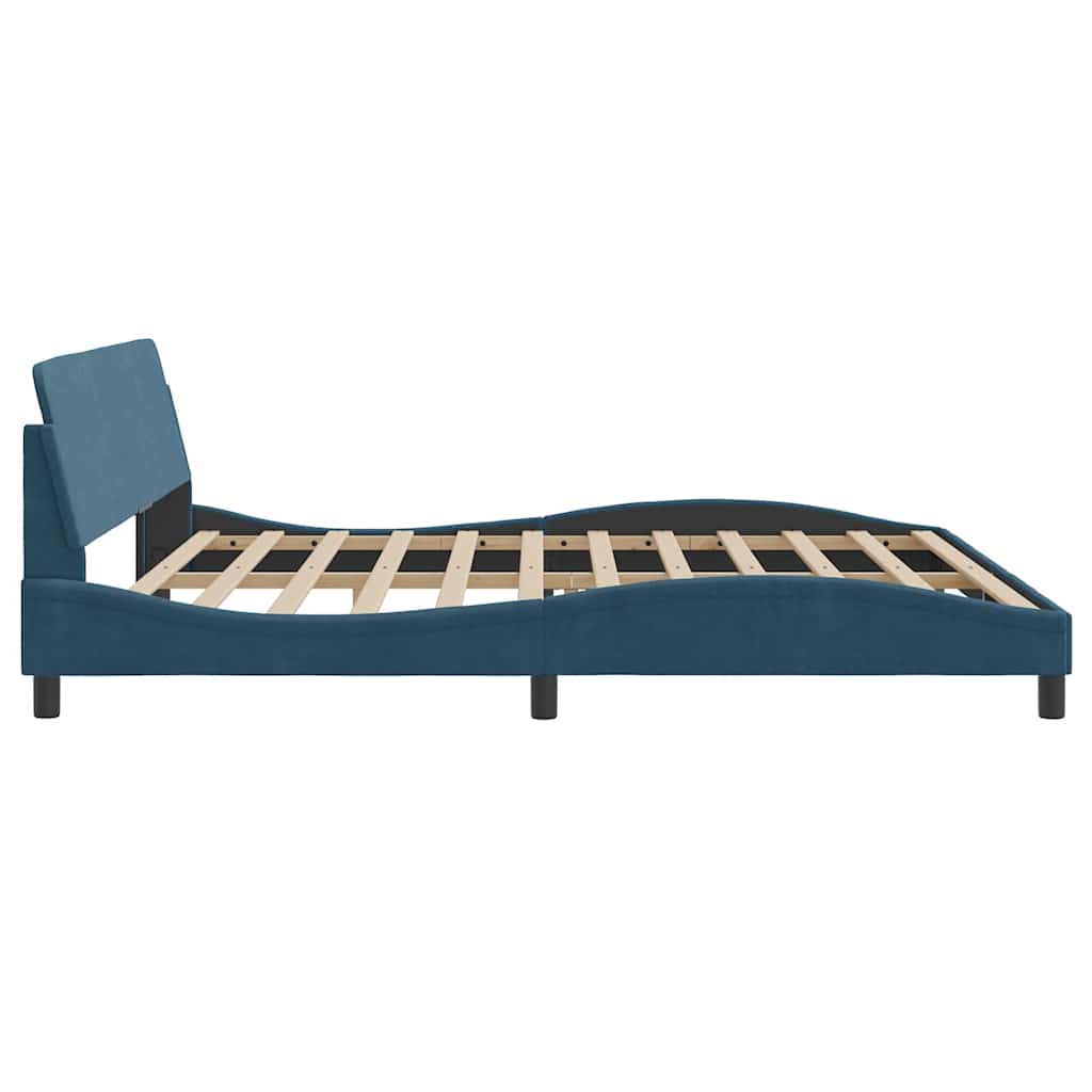 Okvir za krevet Dover plavi 200x200 cm baršunasti
