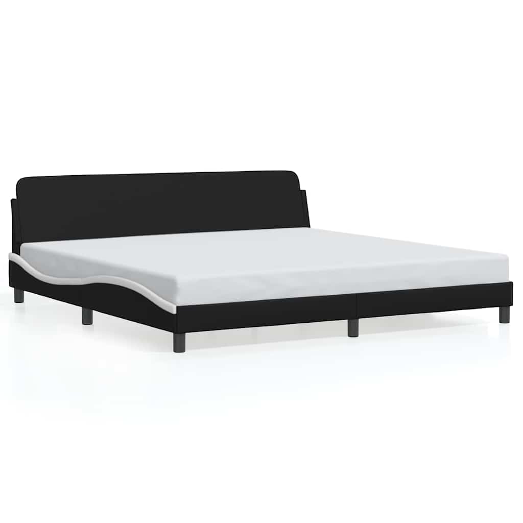 Okvir za krevet Dover crno-bijeli 200x200cm umjetna koža