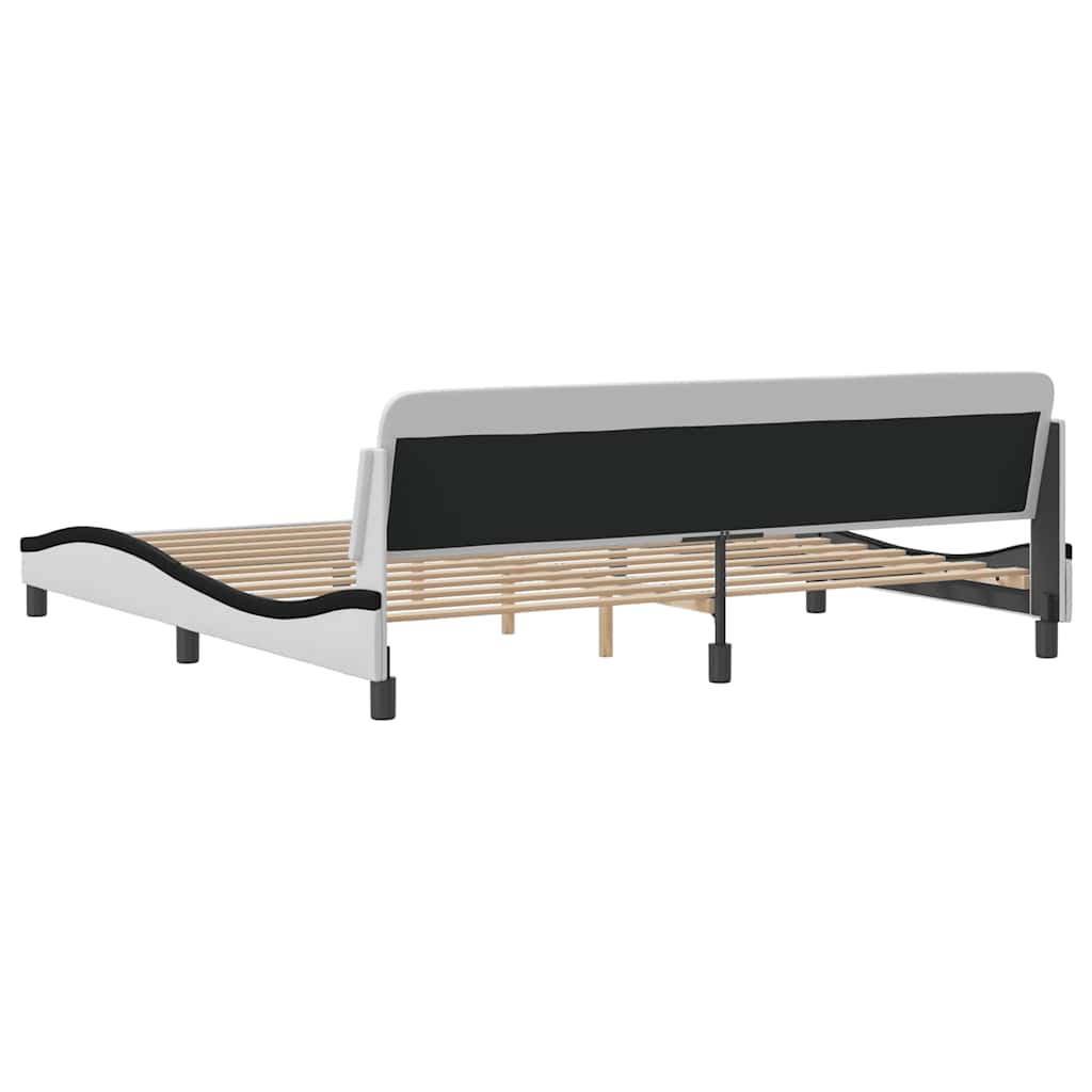Okvir za krevet Dover bijelo-crni 200x200cm umjetna koža