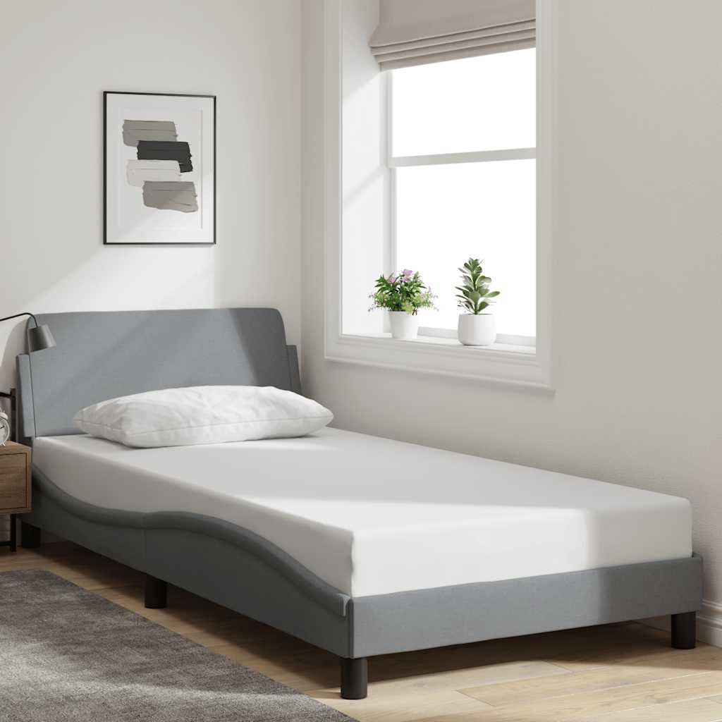 Okvir za krevet Dover svjetlosivi 100x190 cm od tkanine