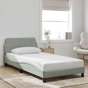 Okvir za krevet Dover svjetlosivi 100x190 cm baršunasti