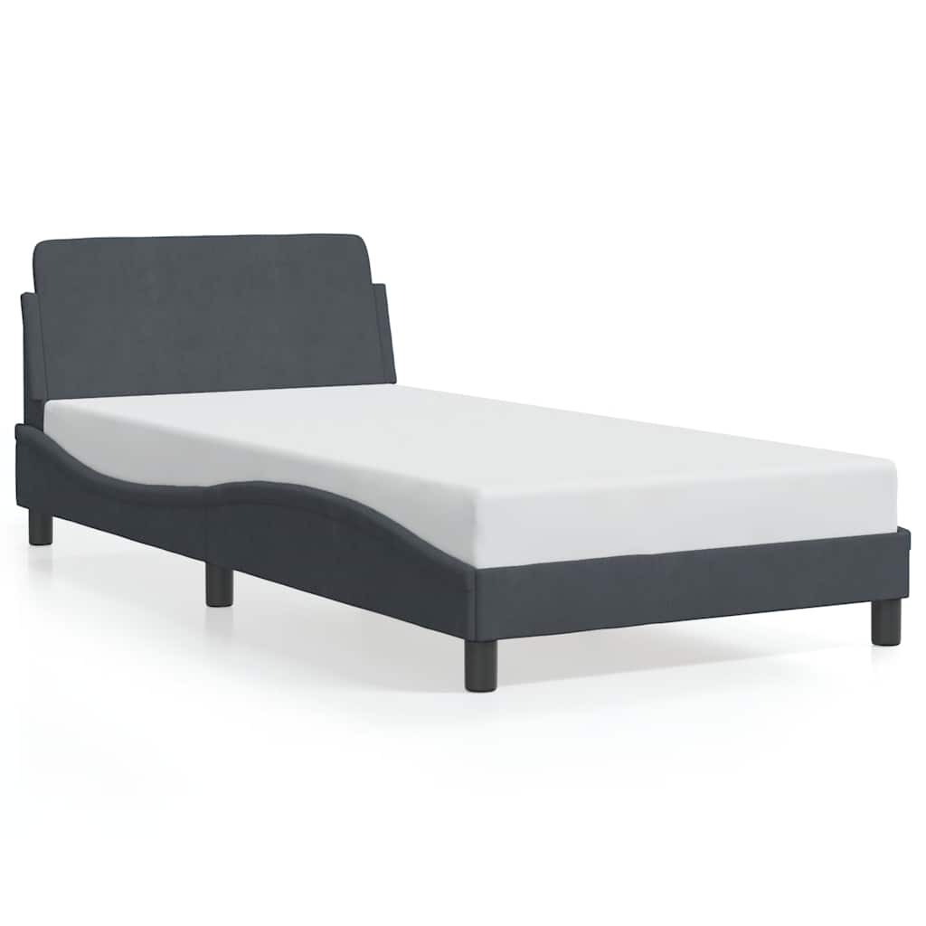 Okvir za krevet Dover tamnosivi 100x190 cm baršunasti