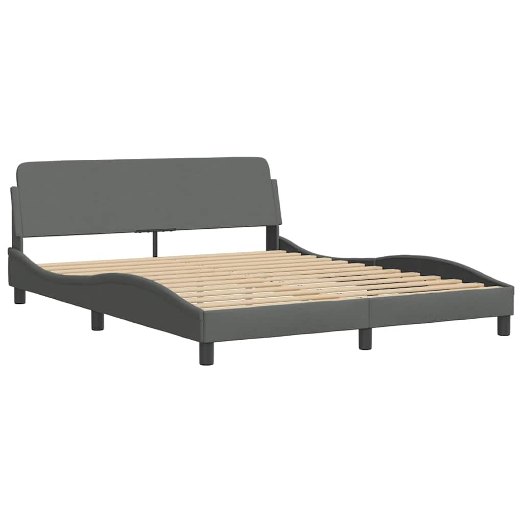 Okvir za krevet Dover tamnosivi 152x203 cm od tkanine