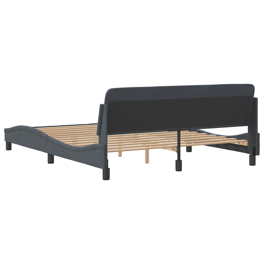 Okvir za krevet Dover tamnosivi 152x203 cm baršunasti