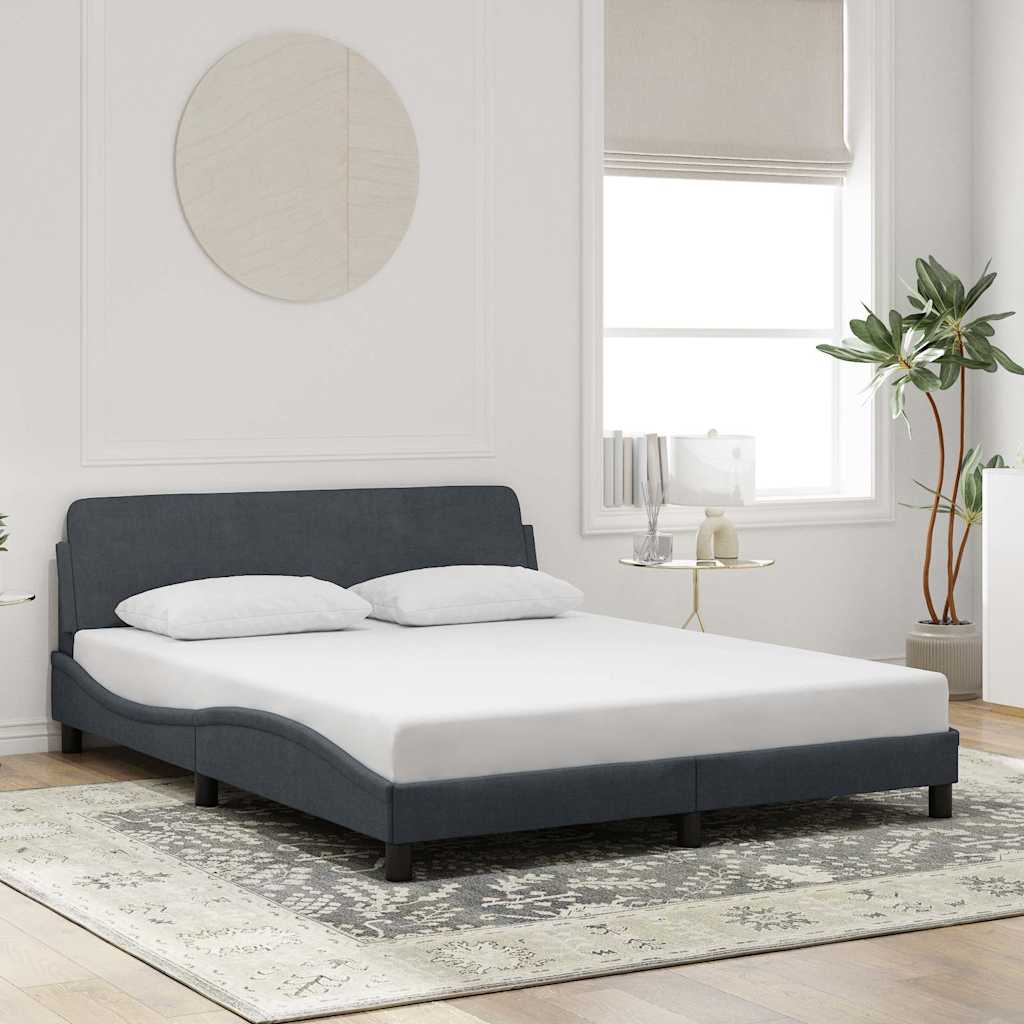 Okvir za krevet Dover tamnosivi 152x203 cm baršunasti
