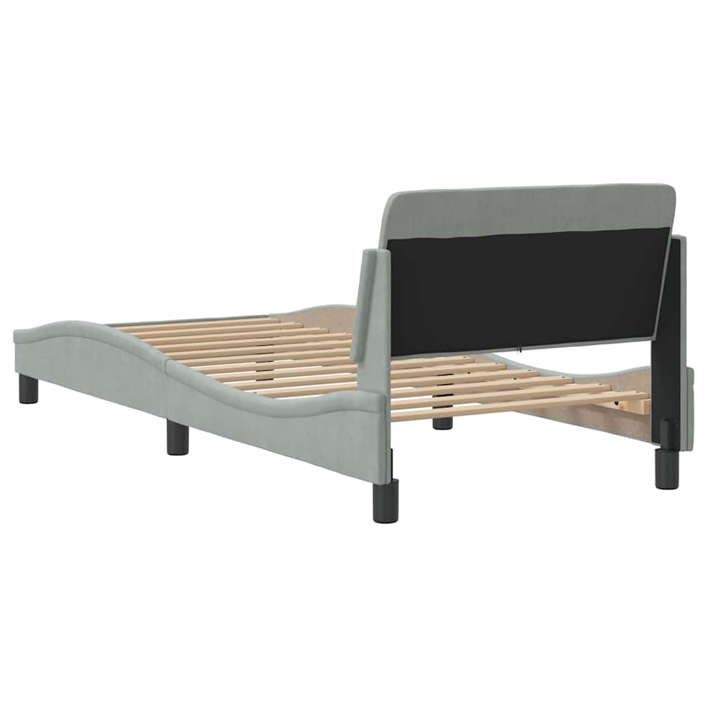 Okvir za krevet Dover svijetlosivi 90x190 cm baršun