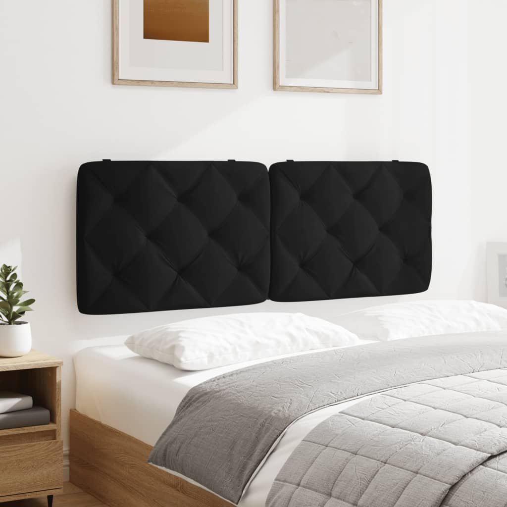 Jastuk za uzglavlje crni 120 cm baršunasti
