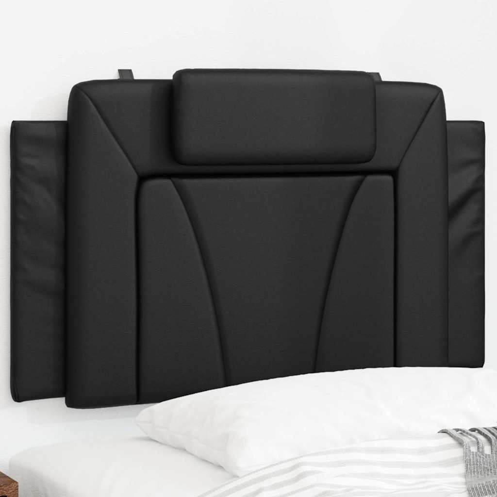 Jastuk za uzglavlje Viana crni 80 cm od umjetne kože