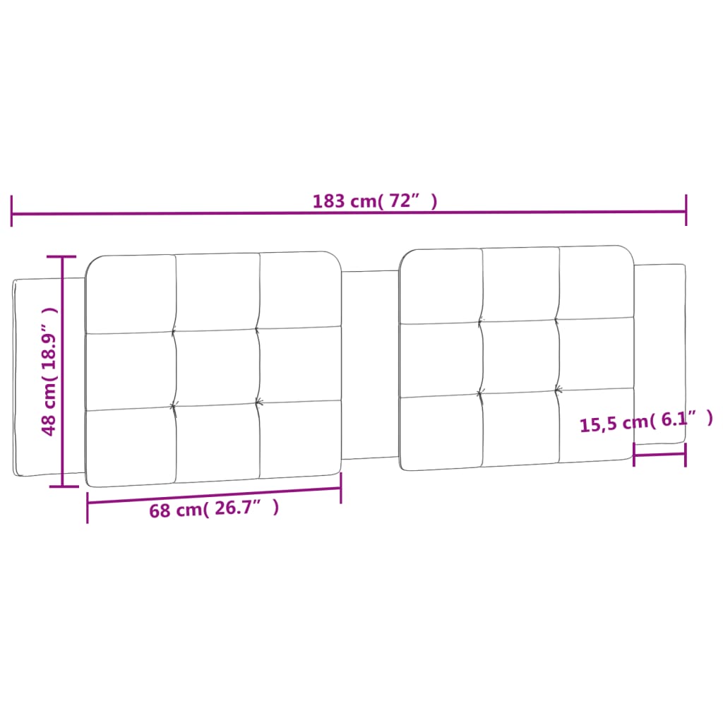 Jastuk za uzglavlje Zadar bijeli i crni 183 cm od umjetne kože