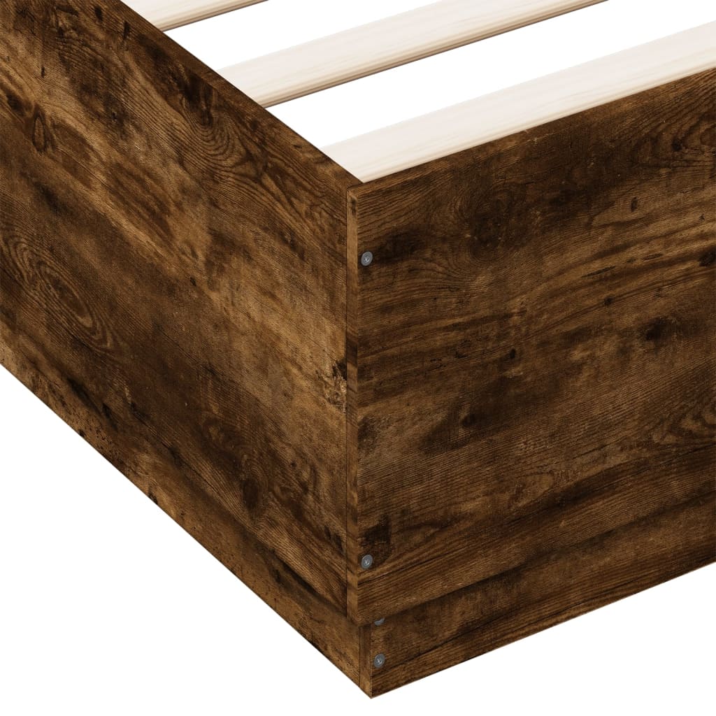 Okvir kreveta s LED svjetlima boja hrasta 200 x 200 cm drveni