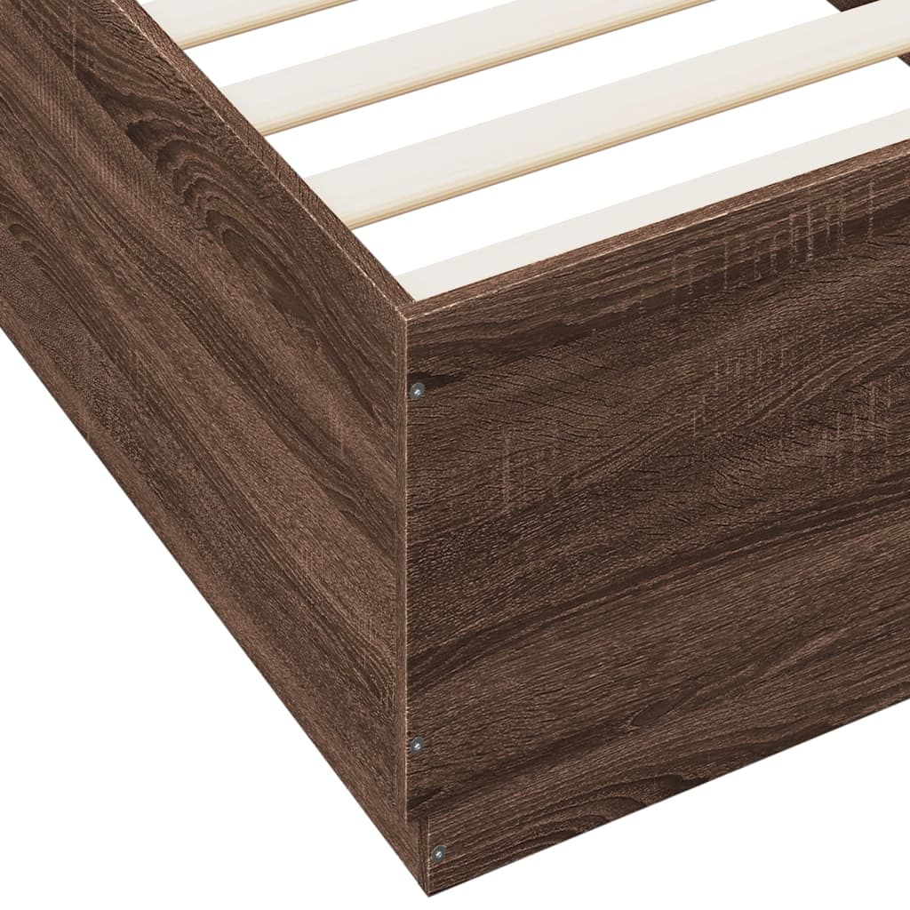 Okvir za krevet s LED svjetlima boja hrasta 100 x 200 cm drveni