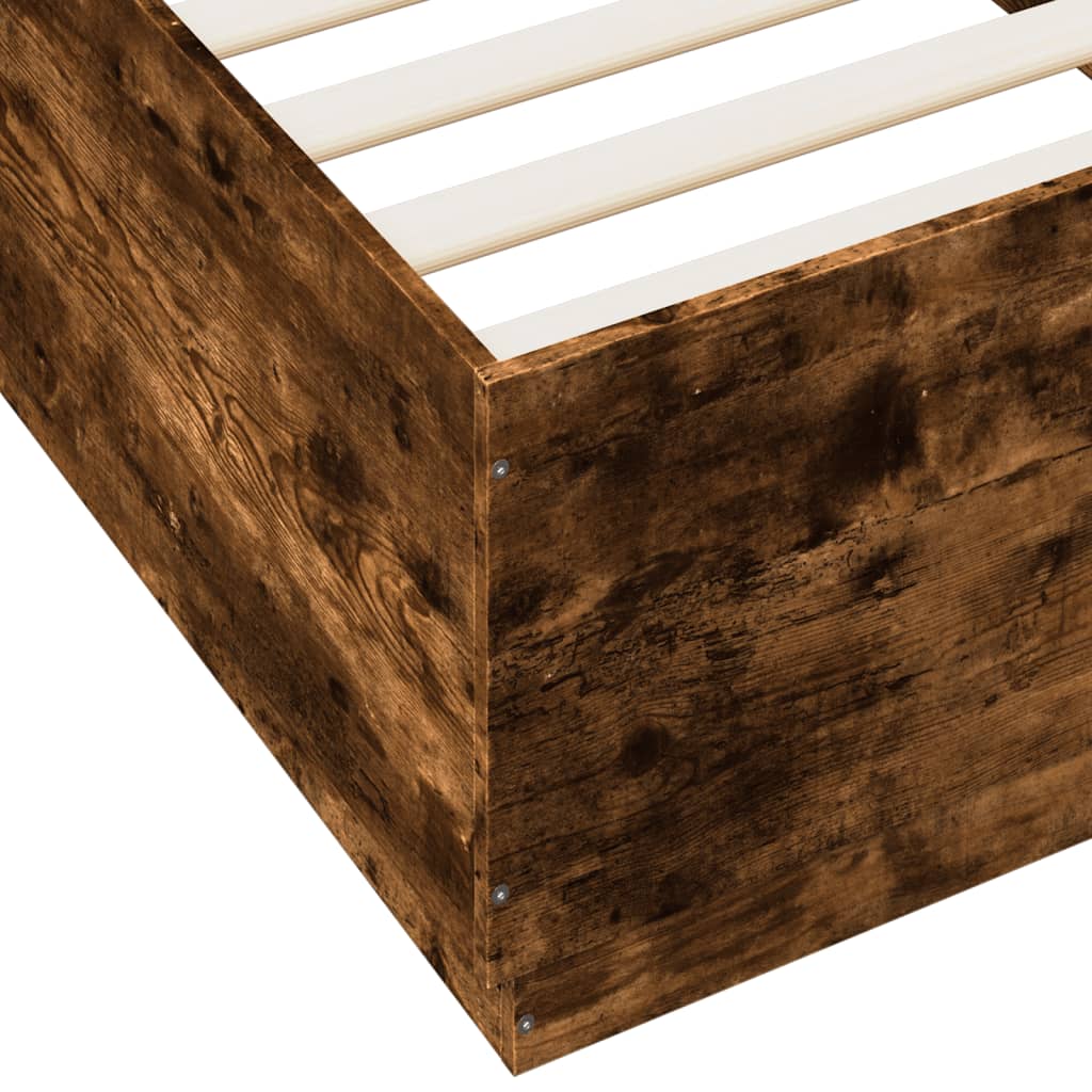 Okvir za krevet s LED svjetlima boja hrasta 90 x 200 cm drveni