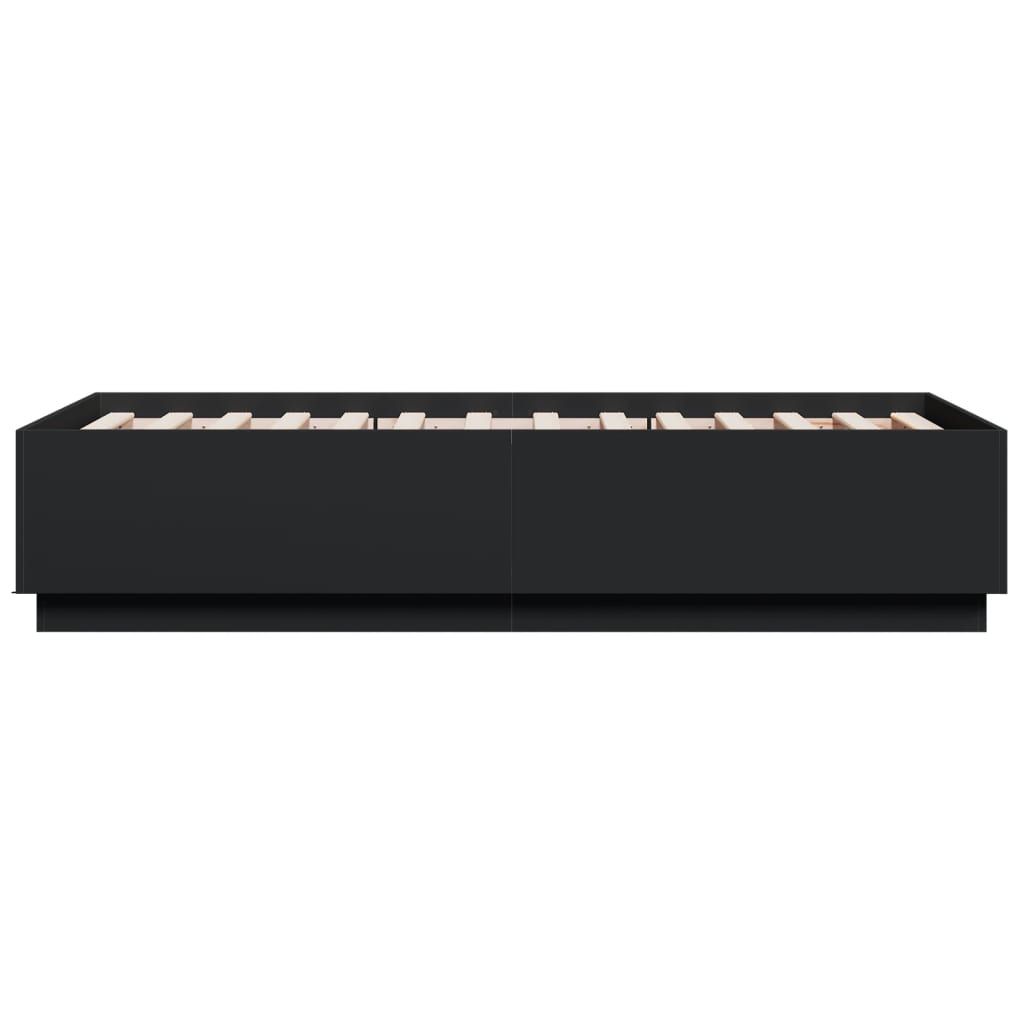 Okvir za krevet s LED svjetlima crni 90x190cm konstruirano drvo