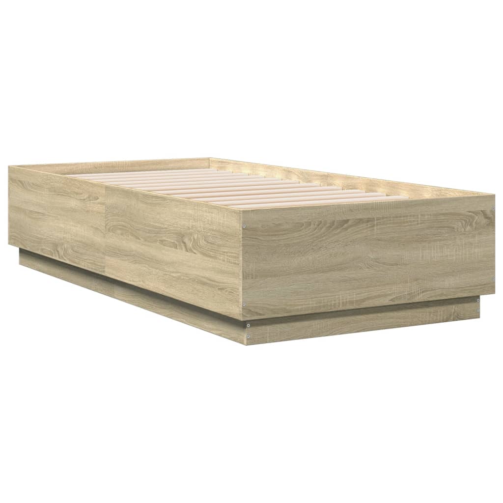 Okvir za krevet s LED svjetlima 75x190 cm od konstruiranog drva