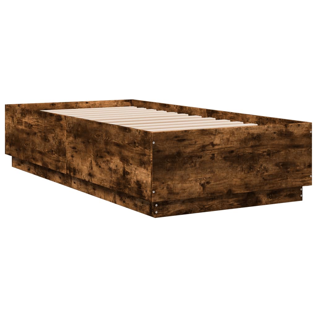 Okvir za krevet s LED svjetlima 75x190 cm od konstruiranog drva