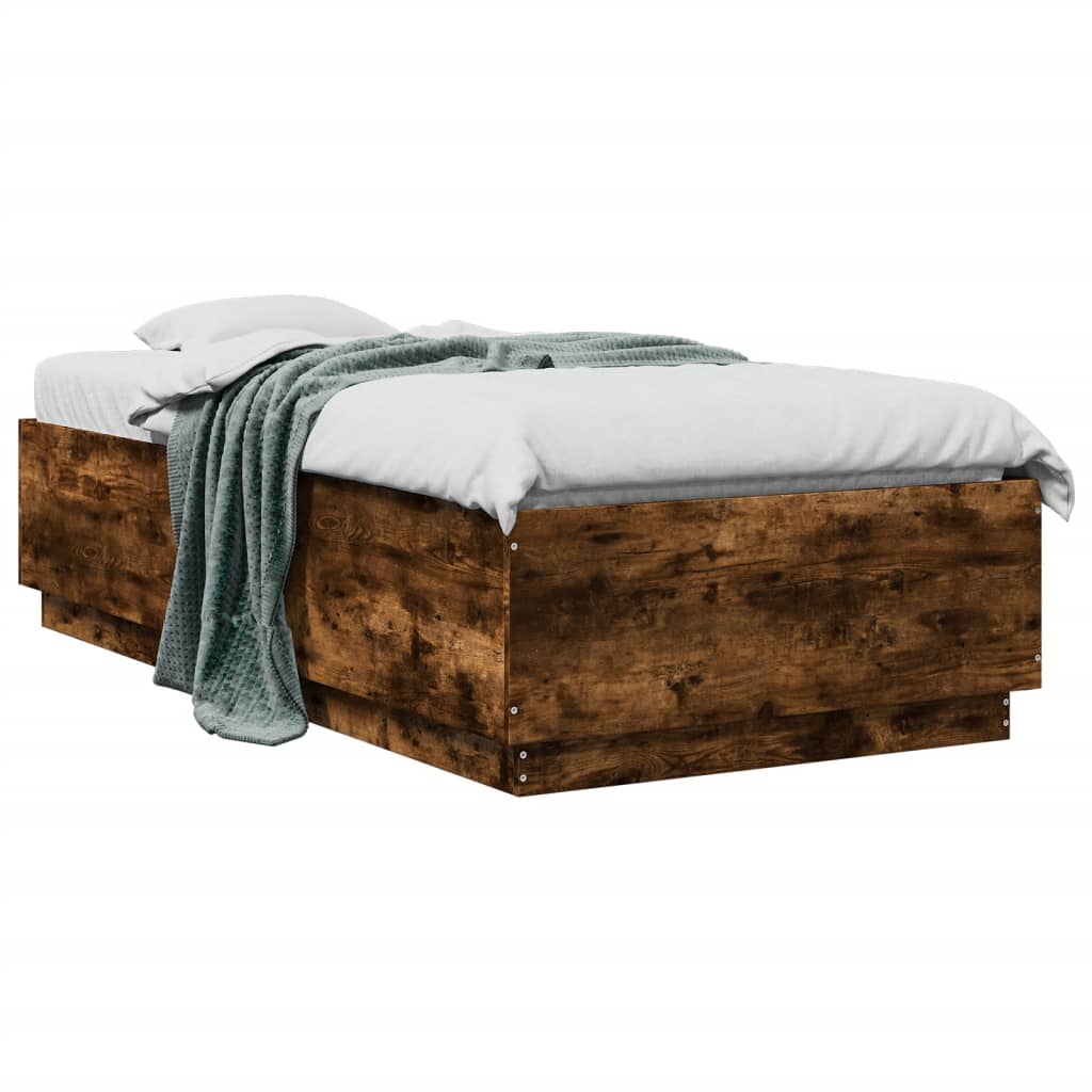 Okvir za krevet s LED svjetlima 75x190 cm od konstruiranog drva