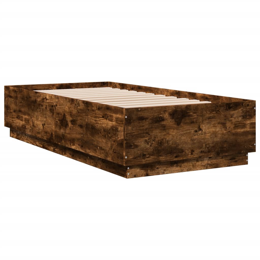 Okvir za krevet s LED svjetlima 75x190 cm od konstruiranog drva