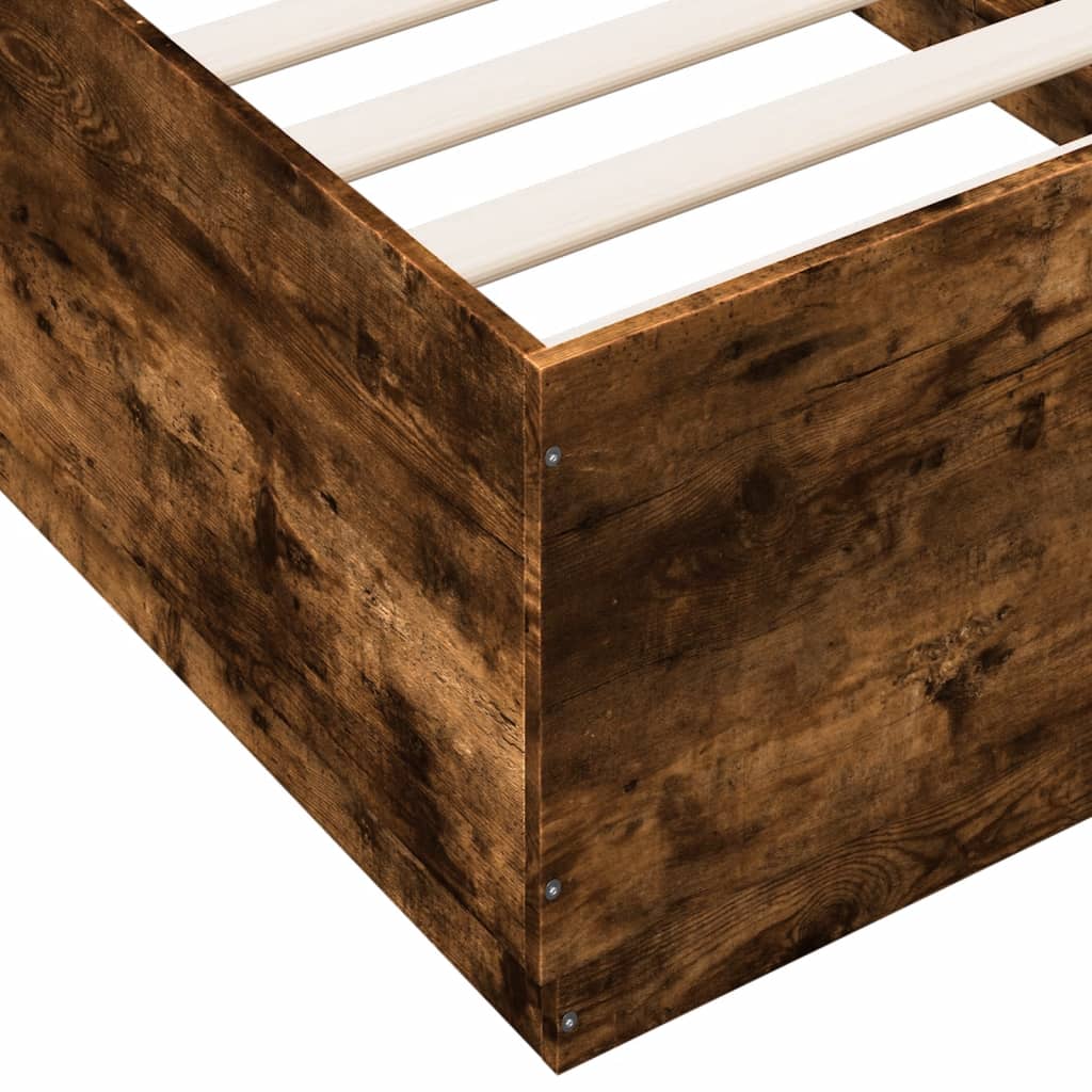 Okvir za krevet s LED svjetlima 75x190 cm od konstruiranog drva