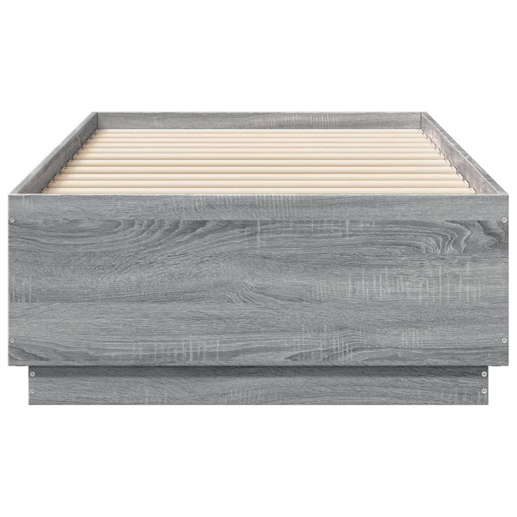 Okvir za krevet s LED svjetlima 75x190 cm od konstruiranog drva