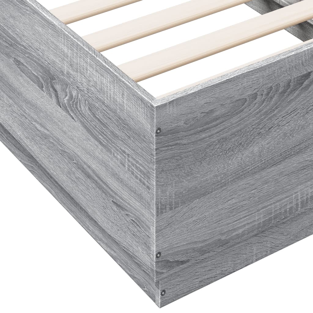 Okvir za krevet s LED svjetlima 75x190 cm od konstruiranog drva