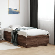Okvir krevet s LED svjetlima 75x190 cm od konstruiranog drva