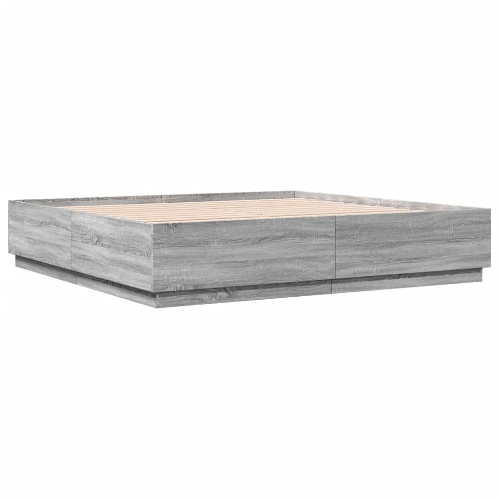 Okvir za krevet boja hrasta 200x200 cm od konstruiranog drva